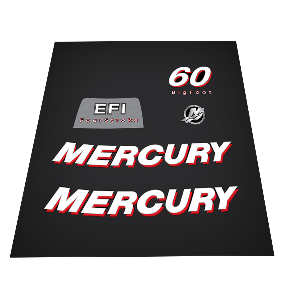 Mercury 60 Big Foot (2006-2012) Outboard Decal (Sticker / Aufkleber) Set replacement decal set