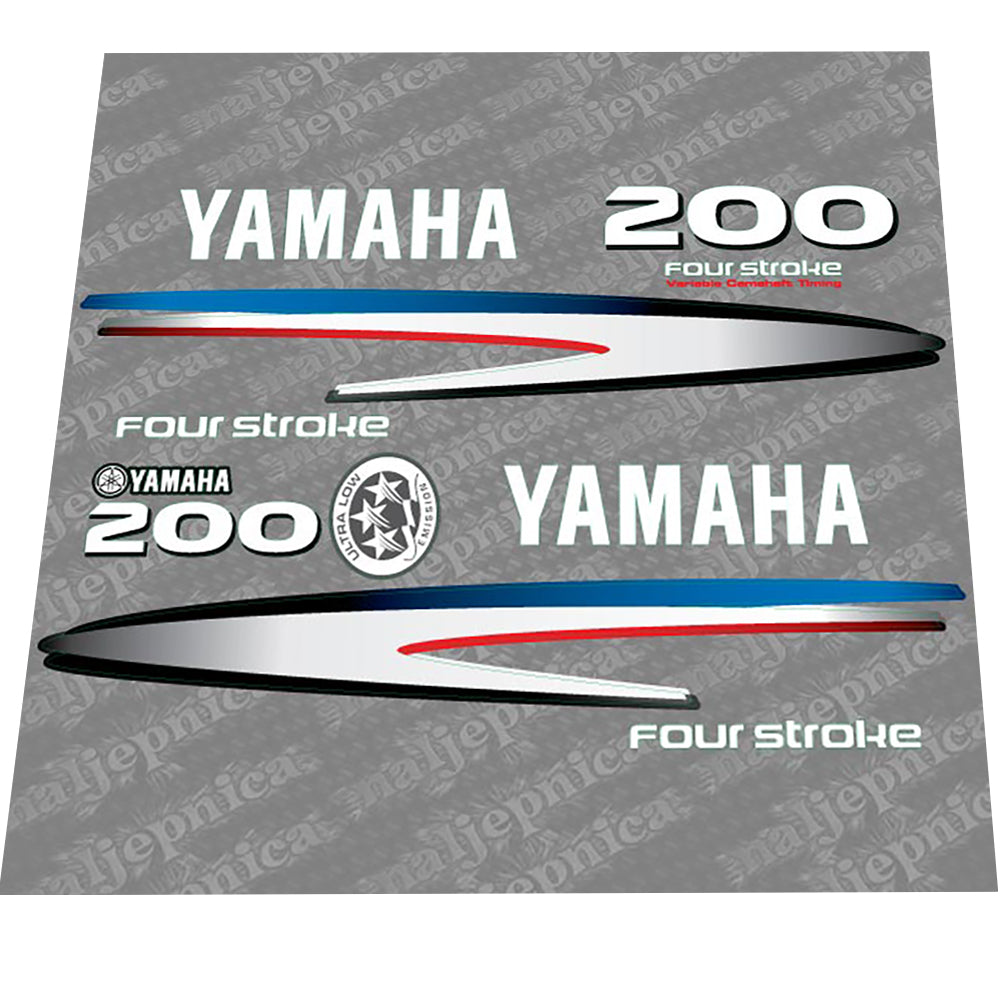 Yamaha 200 FOUR S.2002-2006 Gray-White Decal (Sticker) Set replacement decal set
