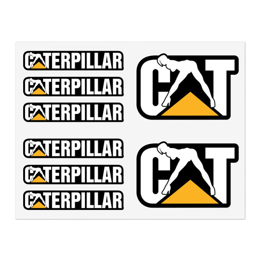 Cat Caterpillar Girl Bundle Decals / 8pcs for Interior & exterior applications / water, scratch, and UV-resistant