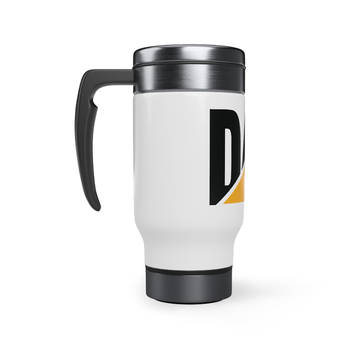 DAD Cat Caterpillar Stainless Steel Travel Mug with Handle, 14oz, Gift for Dad