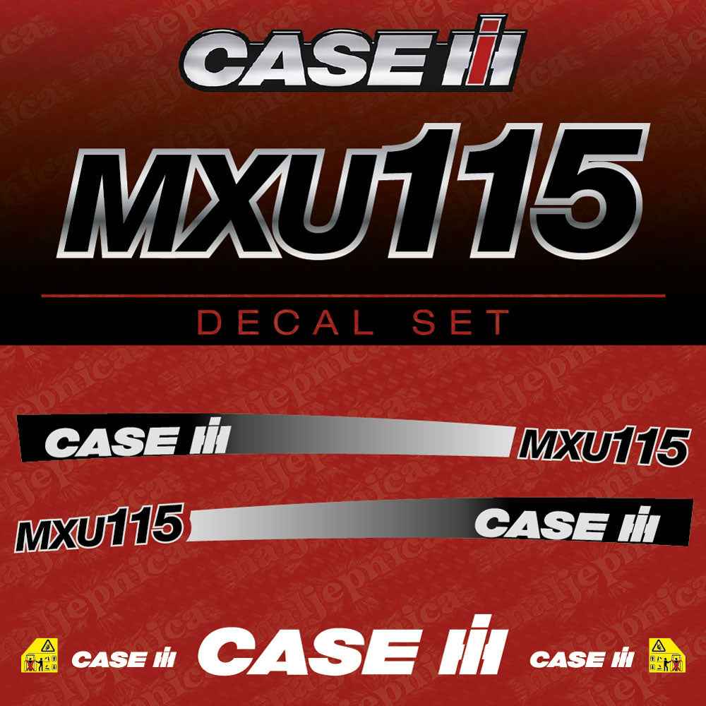 Case MXU 125 Aftermarket Replacement Tractor Decal (Sticker) Set