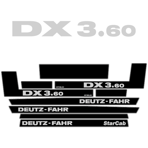 Deutz-Fahr DX 3.60 tractor decal aufkleber adesivo sticker set replacement decal set
