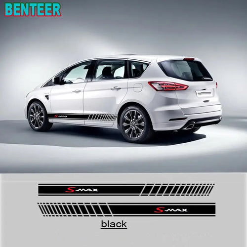 2pcs/lot Car Side Decal Stripes Stickers Flag Graphic For Ford Smax S-max Car Accessories