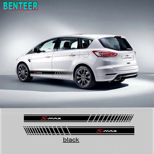2pcs/lot Car Side Decal Stripes Stickers Flag Graphic For Ford Smax S-max Car Accessories