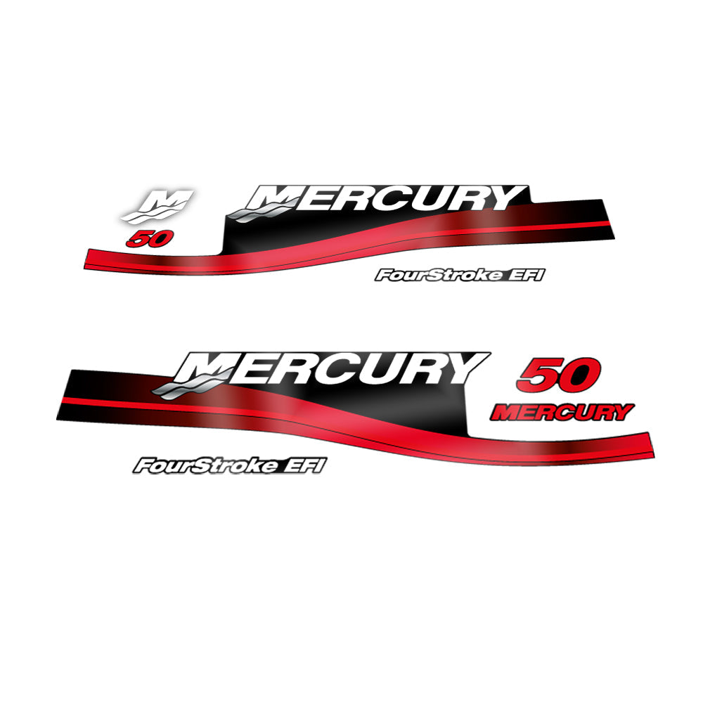 Mercury 50 FS EFI (2002-2004) Outboard Compatible Replacement Decal (Sticker) Set replacement decal set