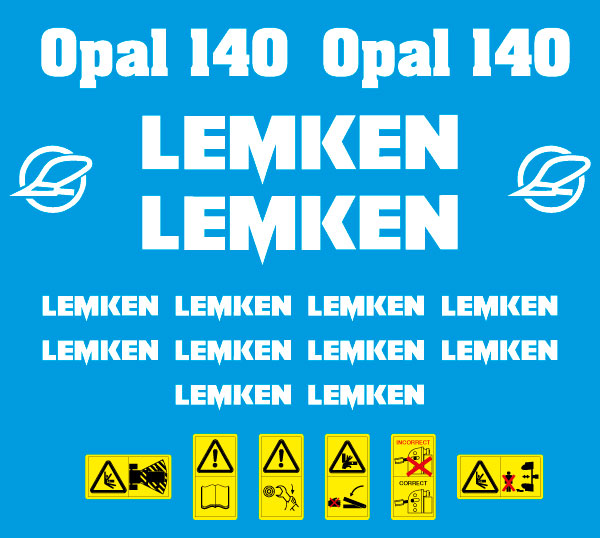 Lemken Opal 140 plow pflug decal aufkleber adesivo sticker set replacement decal set
