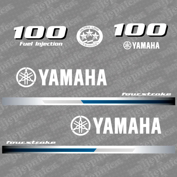 Yamaha 100 four stroke outboard (2013) decal aufkleber addesivo sticker set replacement decal set