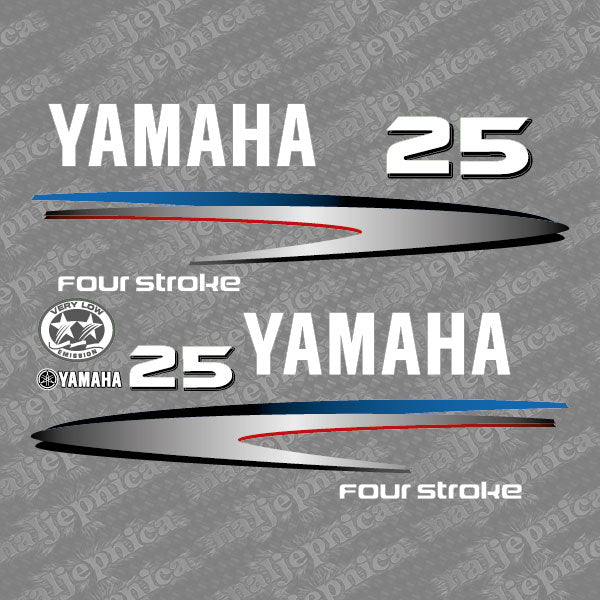 Yamaha 25 four stroke outboard (2002-2006) decal aufkleber addesivo sticker set replacement decal set