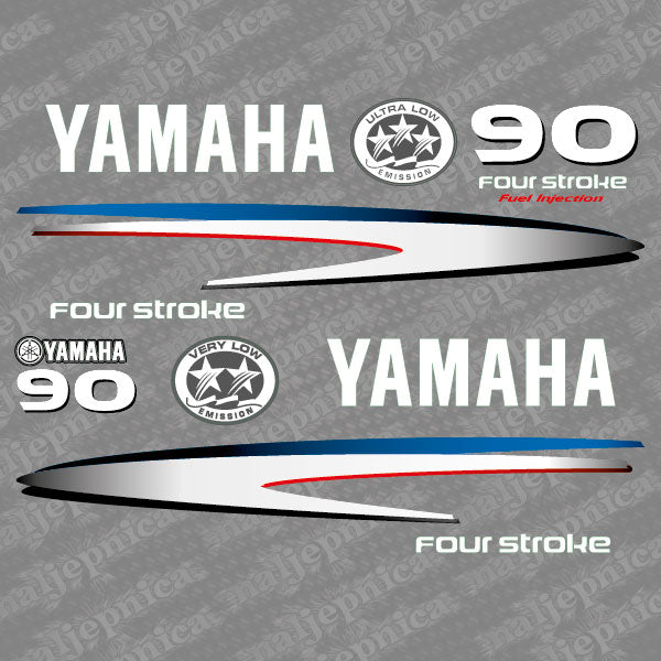 Yamaha 90 four stroke outboard (2002-2006) decal aufkleber addesivo sticker set replacement decal set