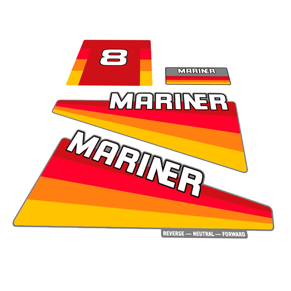 Mariner 8 Outboard Decal Sticker Set replacement decal set