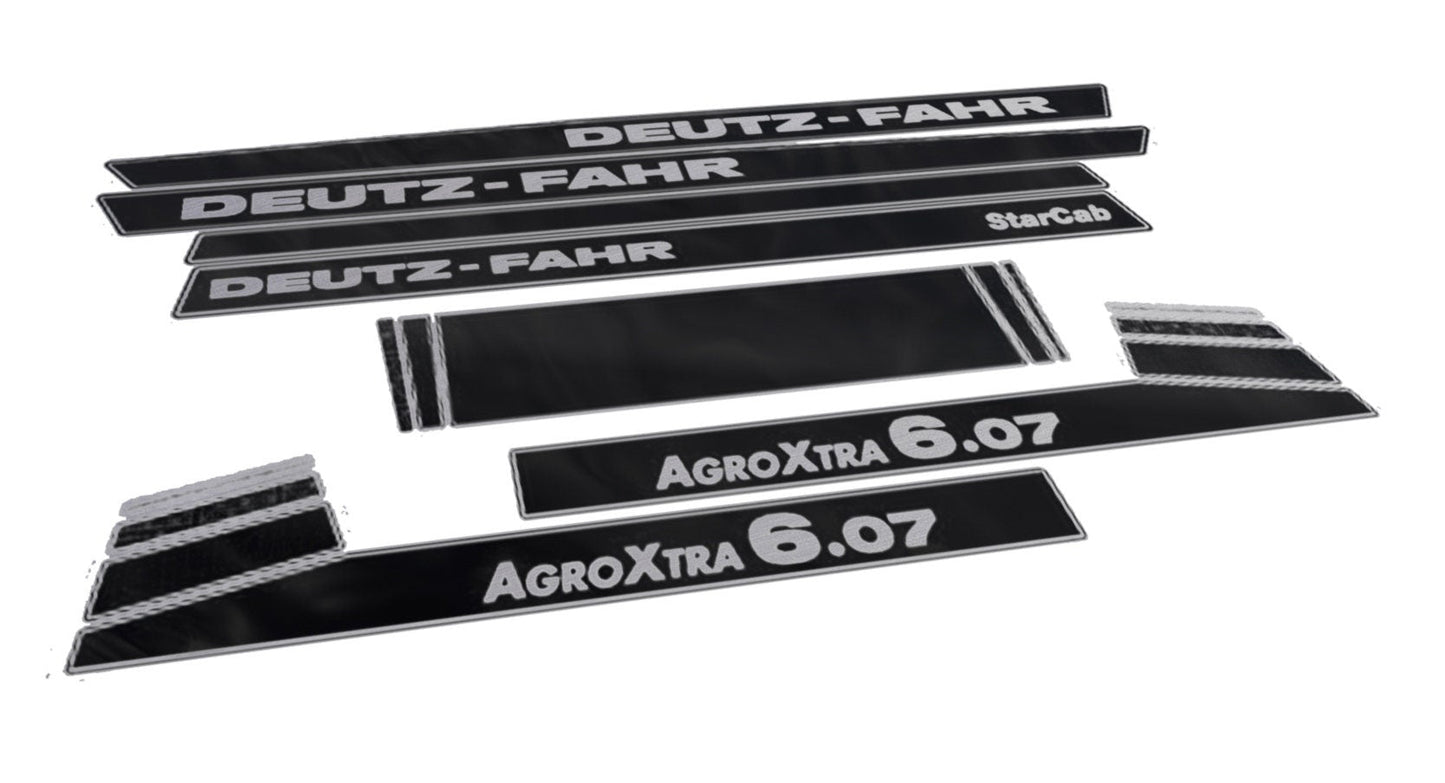 Deutz Fahr AgroXtra 6.07 Star Cab Aftermarket Replacement Tractor Decal (Sticker) Set replacement decal set