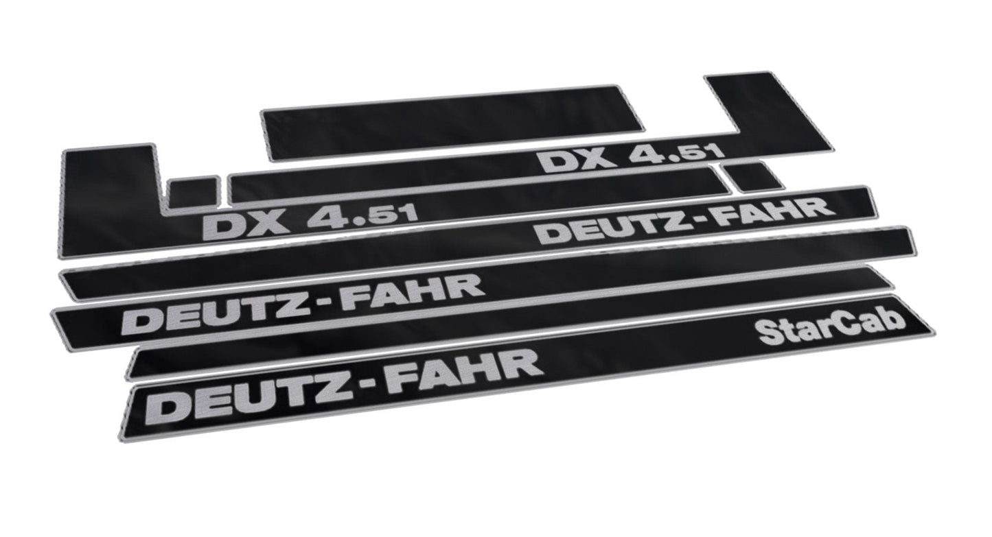 Deutz Fahr DX 4.51 Star Cab Aftermarket Replacement Tractor Decal (Sticker) Set replacement decal set