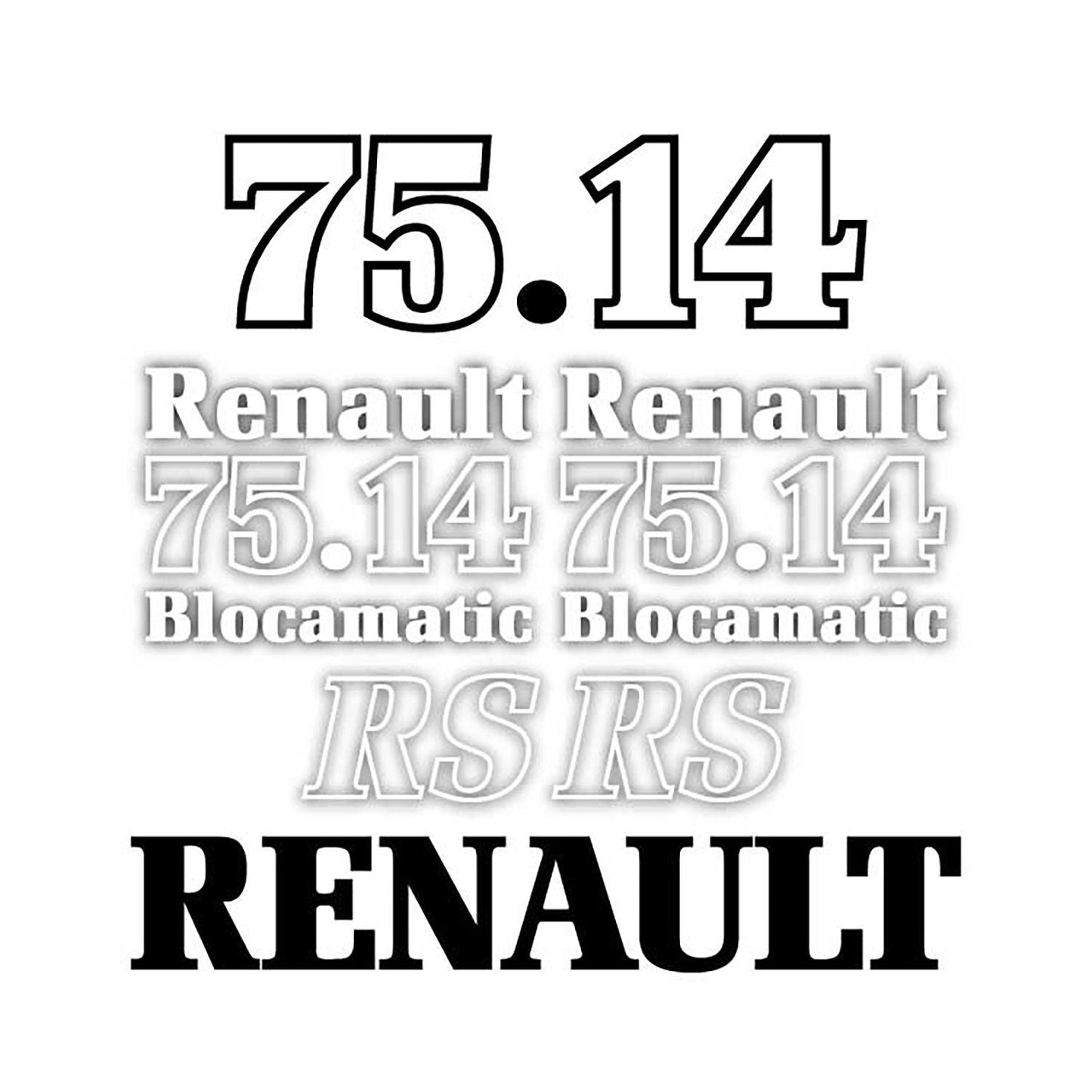 Renault 75.14 RS Aftermarket Replacement Tractor Decal Sticker Set replacement decal set