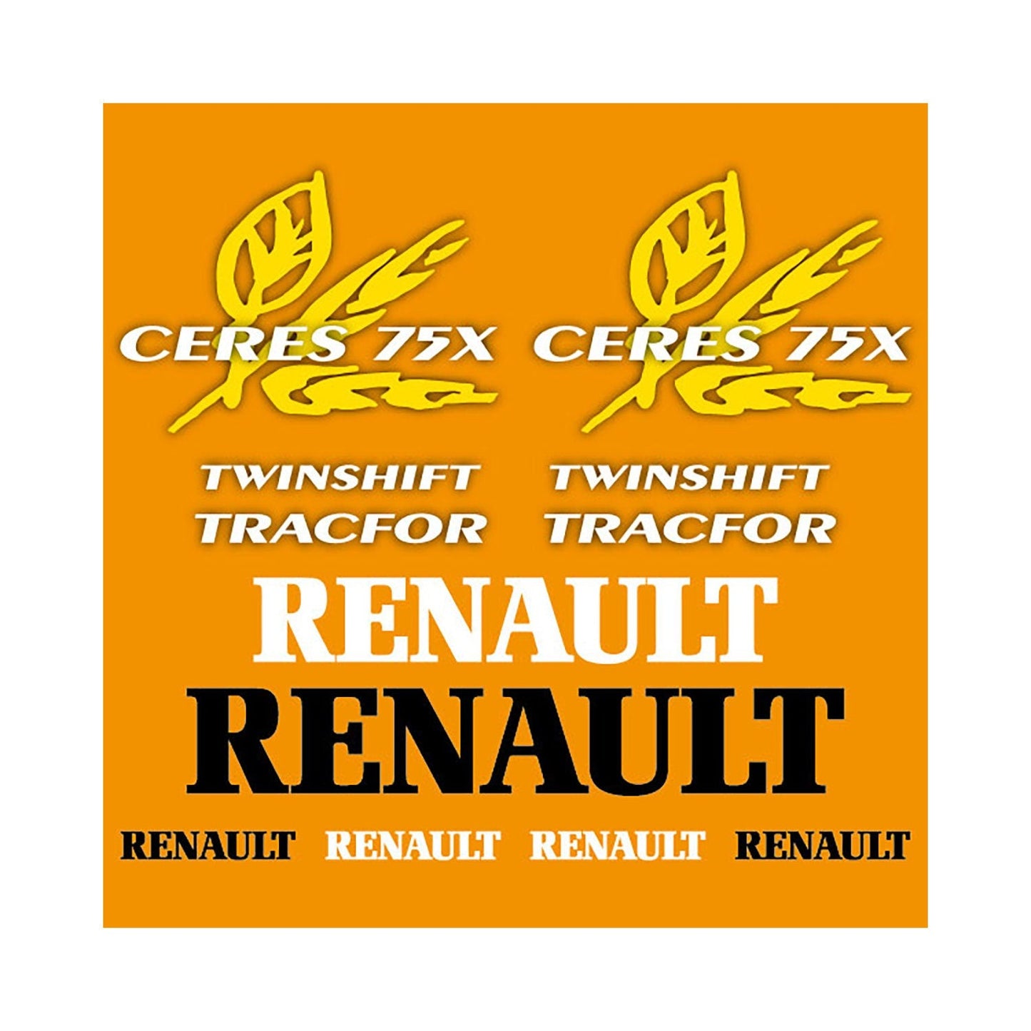 Renault Ceres 75X Aftermarket Replacement Tractor Decal Sticker Set replacement decal set