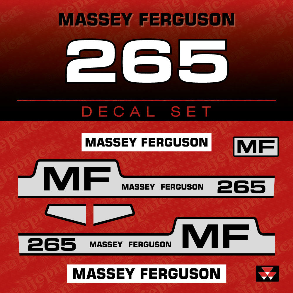 Massey Ferguson 265 Aftermarket Replacement Tractor Decal (Sticker) Set replacement decal set
