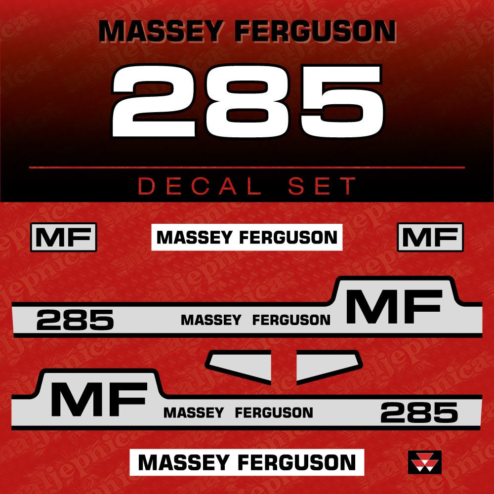 Massey Ferguson 285 Aftermarket Replacement Tractor Decal (Sticker) Set replacement decal set