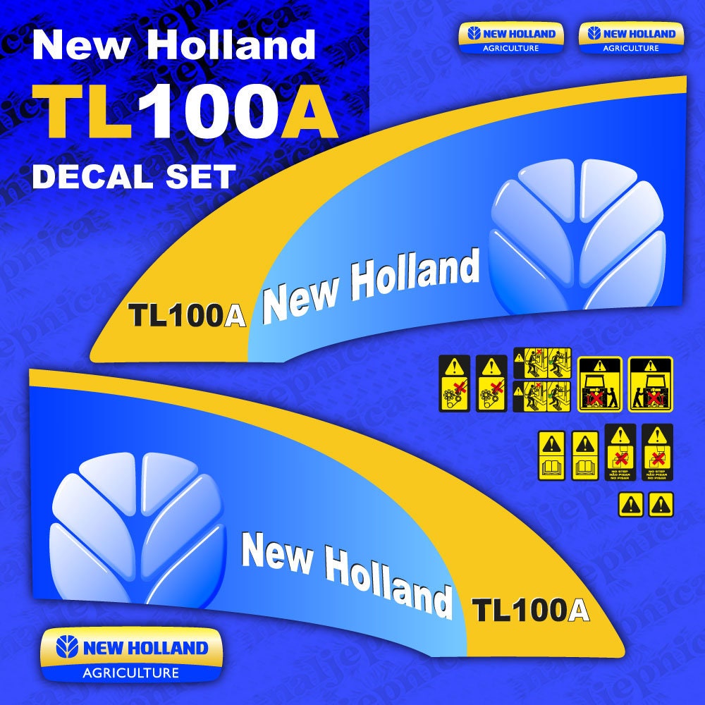 New Holland TL100A (2006) Aftermarket Replacement Tractor Decal (Sticker) Set replacement decal set