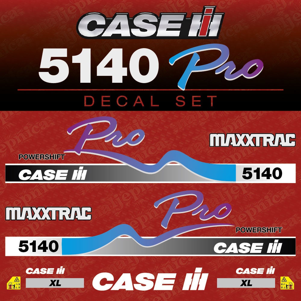 Case 5140 Pro Powershift Aftermarket Replacement Tractor Decal (Sticker) Set replacement decal set