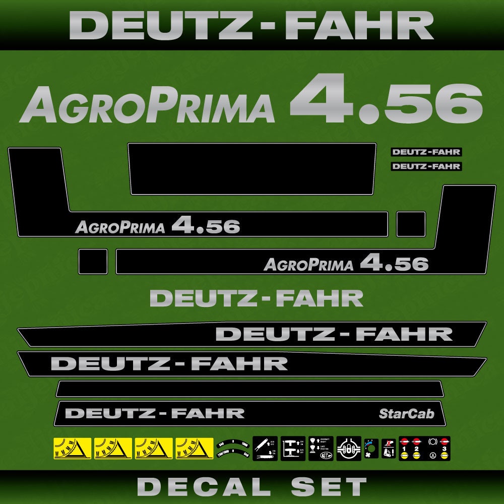 Deutz Fahr AgroPrima 4.56 Aftermarket Replacement Tractor Decal (Sticker) Set replacement decal set