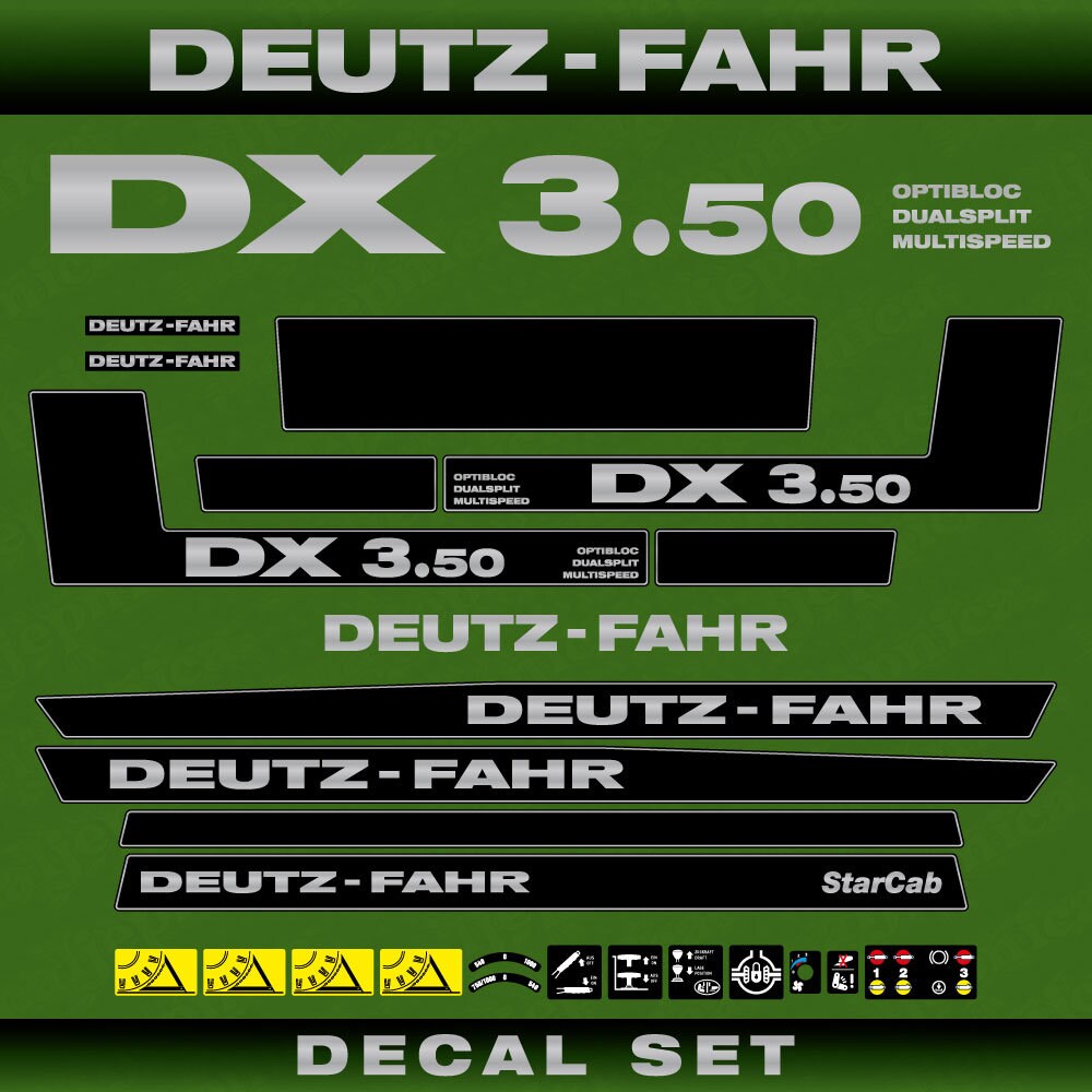 Deutz DX 3.50 ODMA Aftermarket Replacement Tractor Decal (Sticker) Set replacement decal set