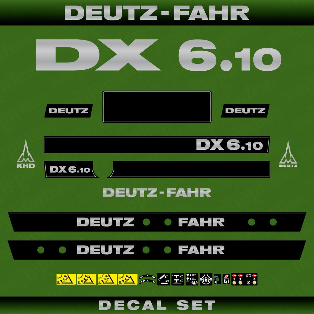 Deutz DX 6.10 Aftermarket Replacement Tractor Decal (Sticker) Set replacement decal set
