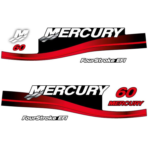 Mercury 60 Four Stroke (2002-2004) Outboard Decal / Aufkleber / Adesivo / Sticker Set replacement decal set