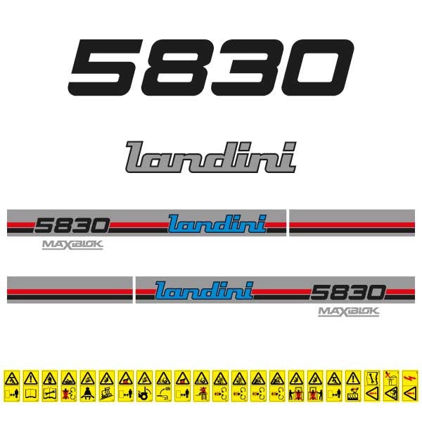 Landini 5830 (1987) Aftermarket Replacement Tractor Decal (Sticker) Set replacement decal set