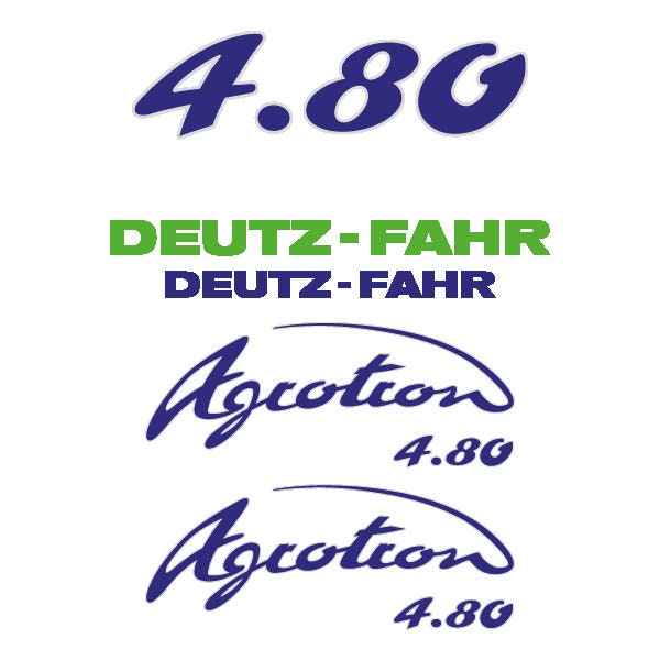 Deutz Fahr Agrotron (4.80 / 4.80S / 4.80TT) Aftermarket Replacement Tractor Decal (Sticker) Set replacement decal set