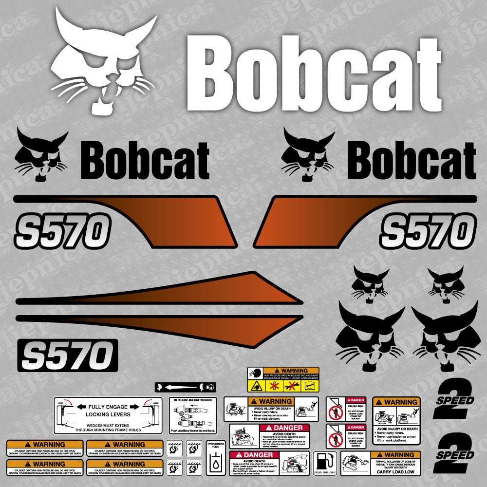 Bobcat S570 V2 Aftermarket Decal Kit – High Quality, New In Packaging