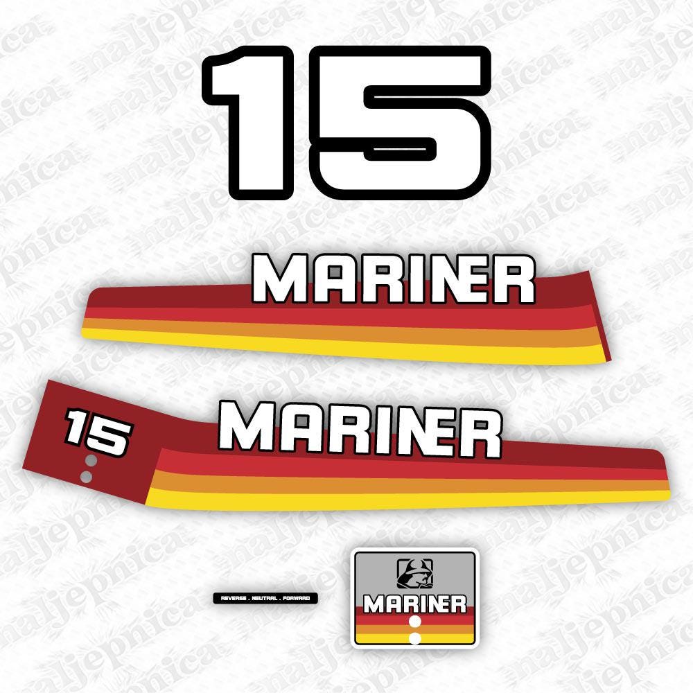 Mariner 15 (1982-1989) Outboard Decal Sticker Set