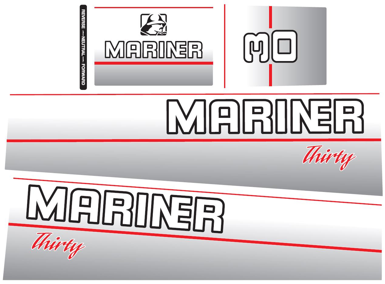 Mariner 30 Thirty (1995) Outboard Decal Sticker Set