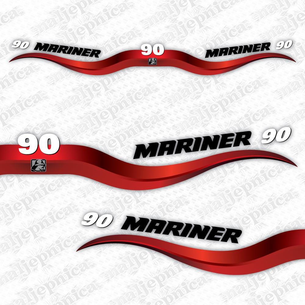 Mariner 90 (2003-2012) Aftermarket Replacement Outboard Decal Sticker Set