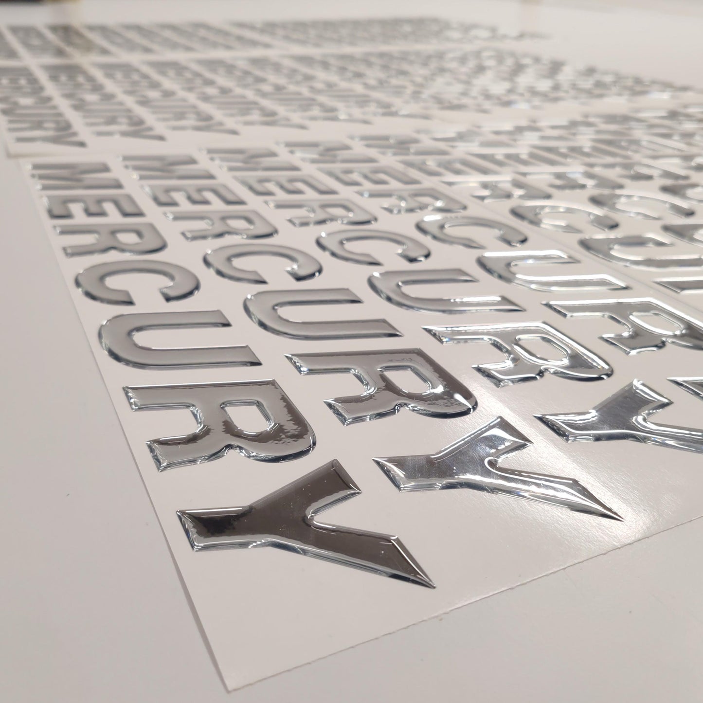 Mercury 135 Four Stroke 2013+ (3D font) BLUE aftermarket replacement outboard decal / sticker set