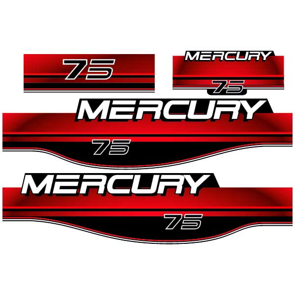 Mercury 75 outboard (1994-1998) decal aufkleber sticker set replacement decal set