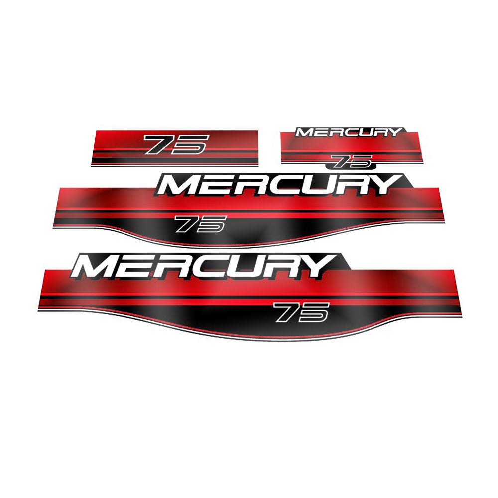 Mercury 75 (1994-1998) Outboard Compatible Replacement Decal (Sticker) Set replacement decal set