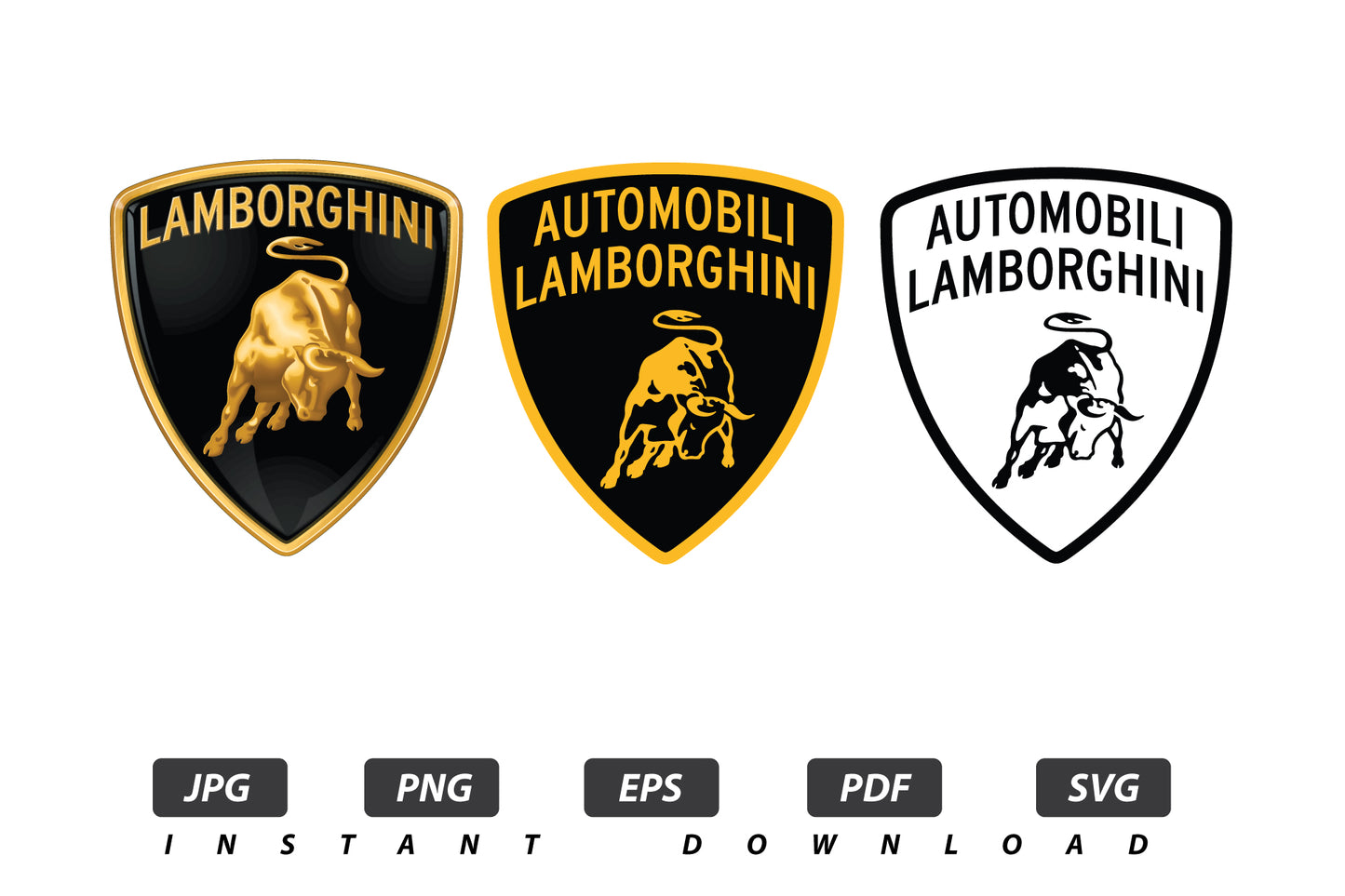 Lamborghini Vector Logo / EPS / SVG / PDF / JPG / PNG Instant Download / Print Cut Template