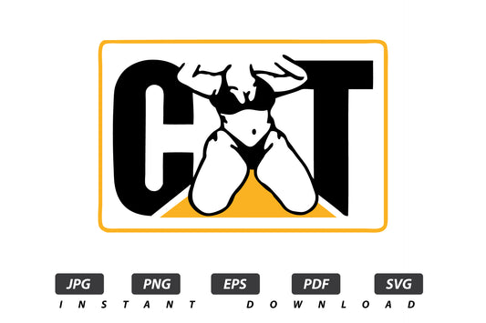 CAT Girl 2 Vector Logo / EPS / SVG / PDF / JPG / PNG Instant Download / Print Cut Template