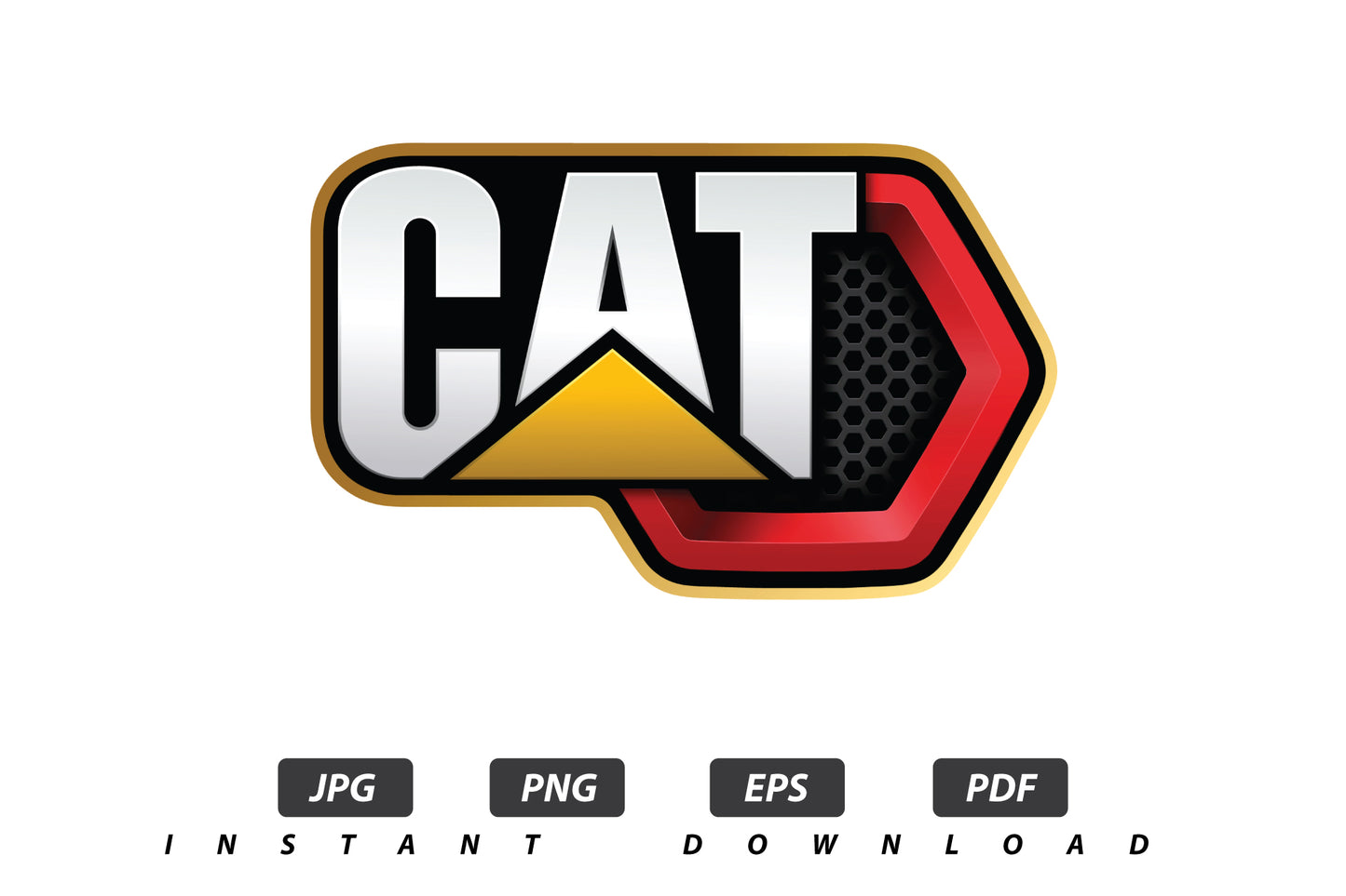 CAT Caterpillar Red Vector Logo / EPS / SVG / PDF / JPG / PNG Instant Download / Print Cut Template