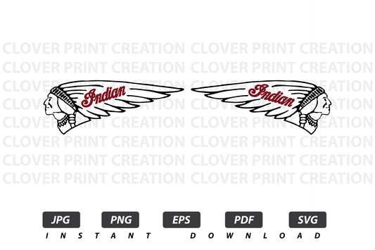 Indian Motorcycle Vector Logo / EPS / SVG / PDF / JPG / PNG Instant Download / Print Cut Template
