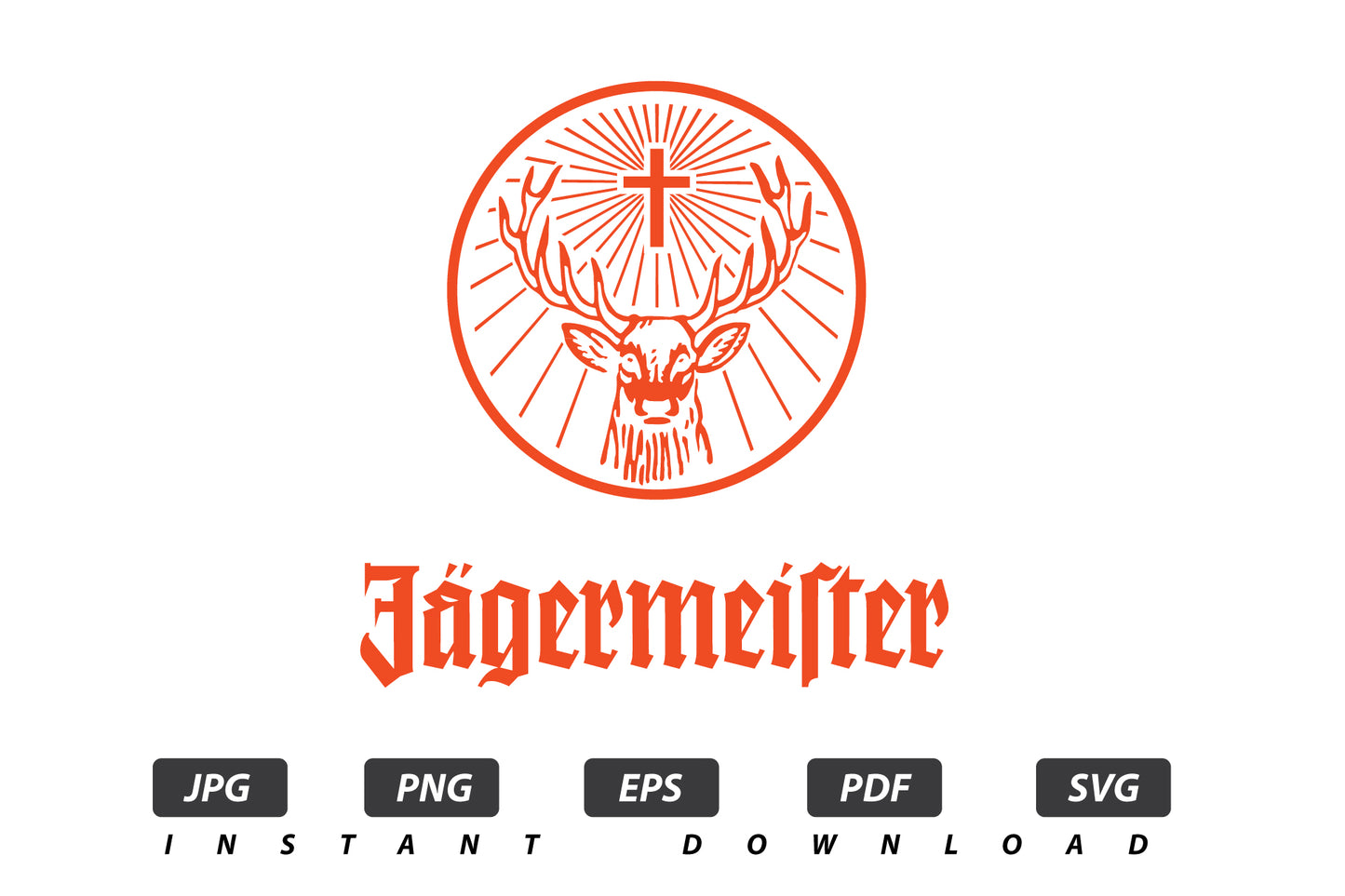 Jagermaister Vector Logo / EPS / SVG / PDF / JPG / PNG Instant Download / Print Cut Template