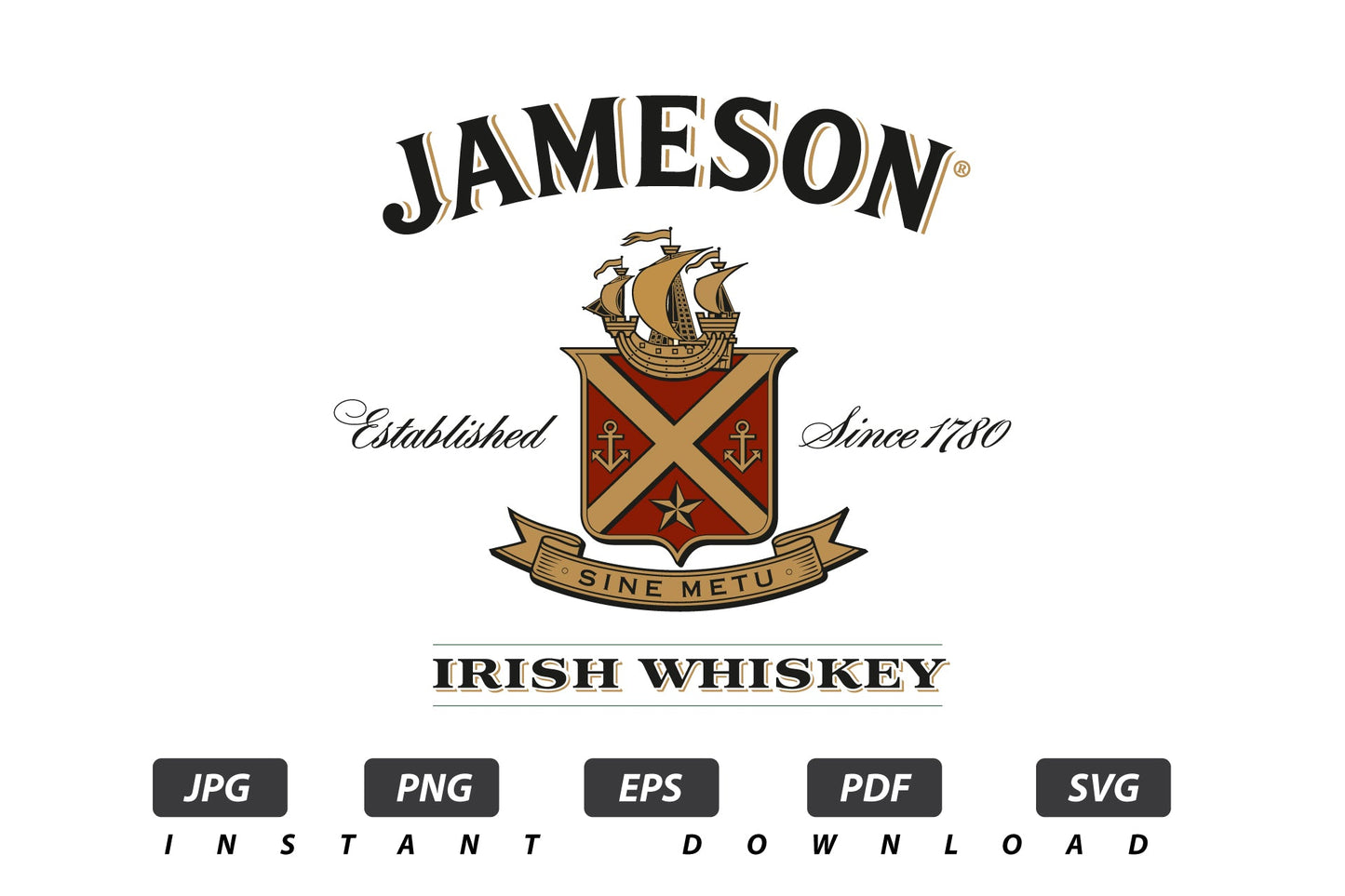 Jameson Whiskey Vector Logo / EPS / SVG / PDF / JPG / PNG Instant Download / Print Cut Template