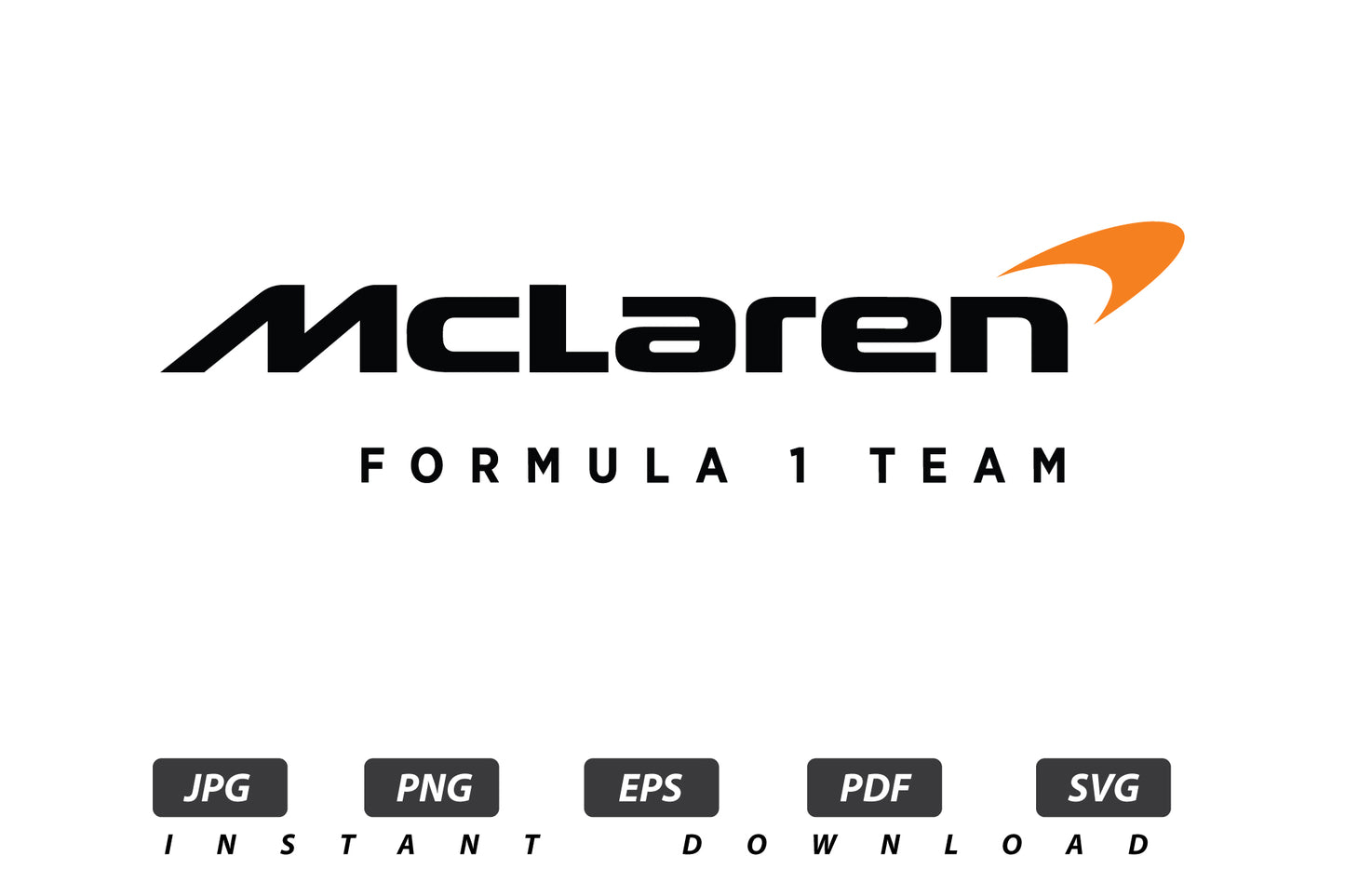 McLaren F1 Vector Logo / EPS / SVG / PDF / JPG / PNG Instant Download / Print Cut Template