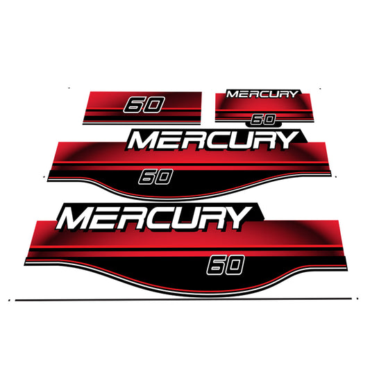 Mercury 60 (1994-1998) Outboard Decal (Sticker / Aufkleber) Set replacement decal set