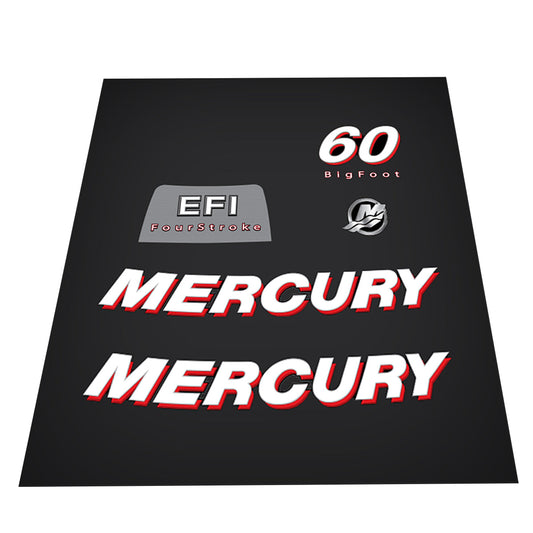 Mercury 60 Big Foot (2006-2012) Outboard Decal (Sticker / Aufkleber) Set replacement decal set