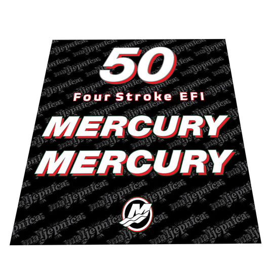 Mercury 50 Four Stroke EFI (2006-2012) Outboard Decal (Sticker / Aufkleber) Set replacement decal set