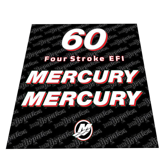 Mercury 60 Four Stroke EFI (2006-2012) Outboard Decal (Sticker / Aufkleber) Set replacement decal set