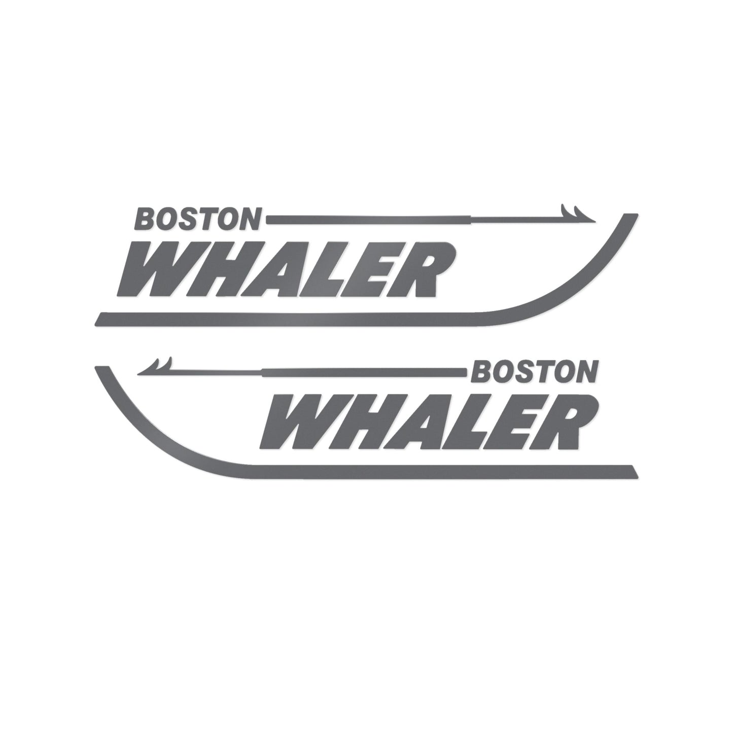 Boston Whaler Gray Decals Sticker Boat Set Aftermarket Replacement (DTF) 2pcs