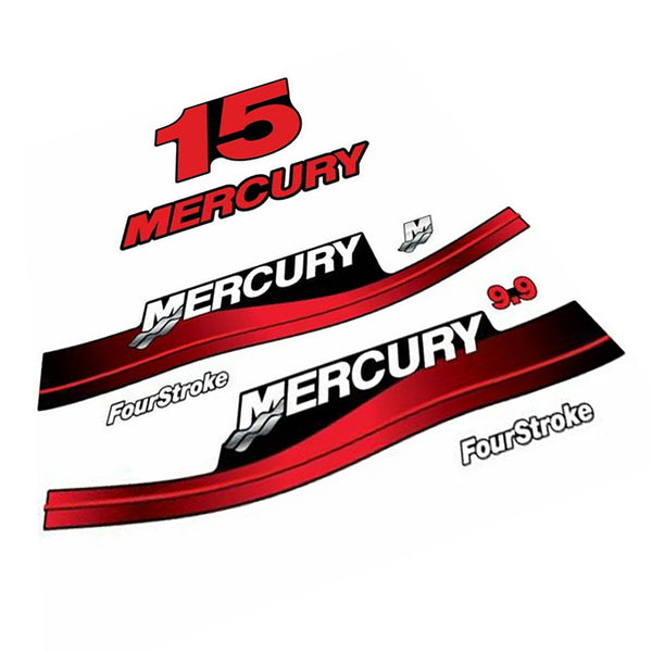 Mercury 15 Four Stroke (1999-2004) Outboard Decal (Sticker / Aufkleber) Set replacement decal set