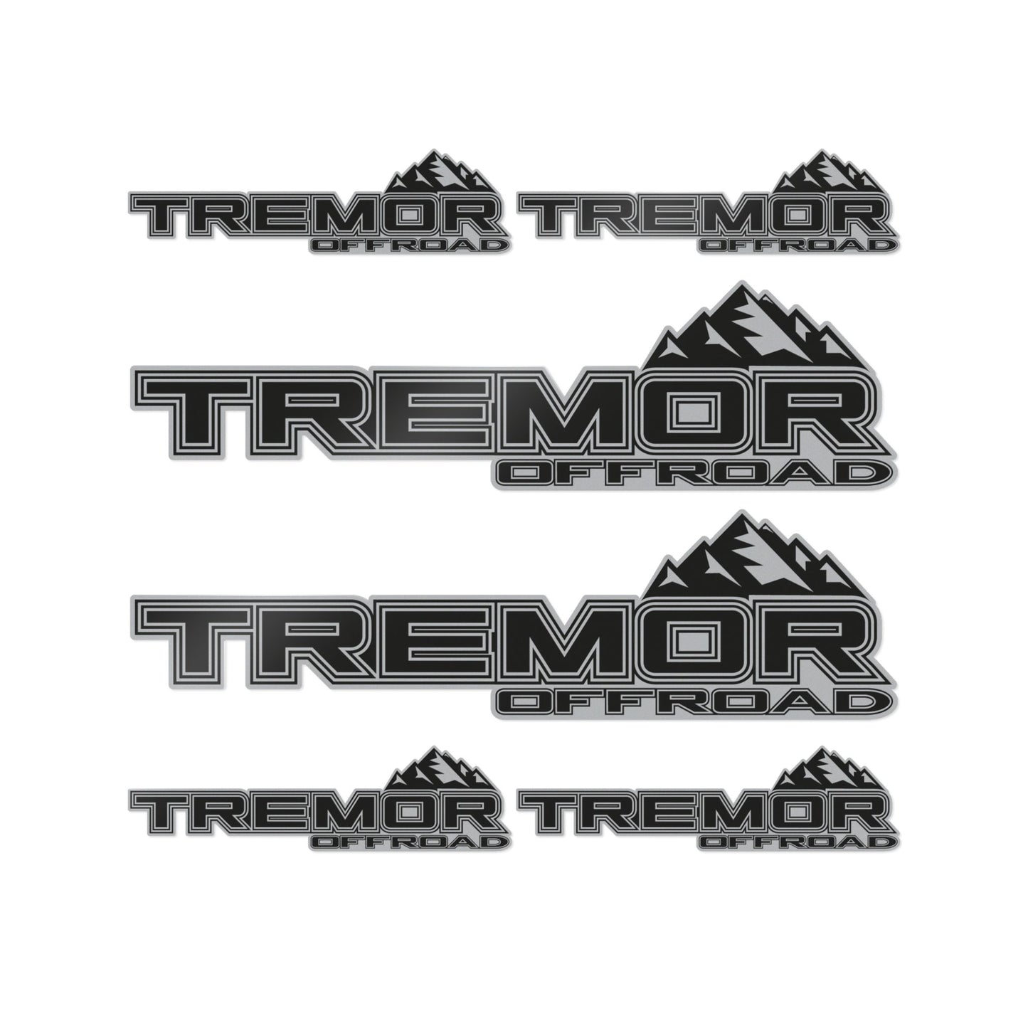 Tremor Off Road Black Gray Decals / Stickers / Bed Side / Set of 6pcs / Made in US / Aftermarket Replacement (DTF) Kit