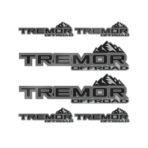 Tremor Off Road Black Gray Decals / Stickers / Bed Side / Set of 6pcs / Made in US / Aftermarket Replacement (DTF) Kit